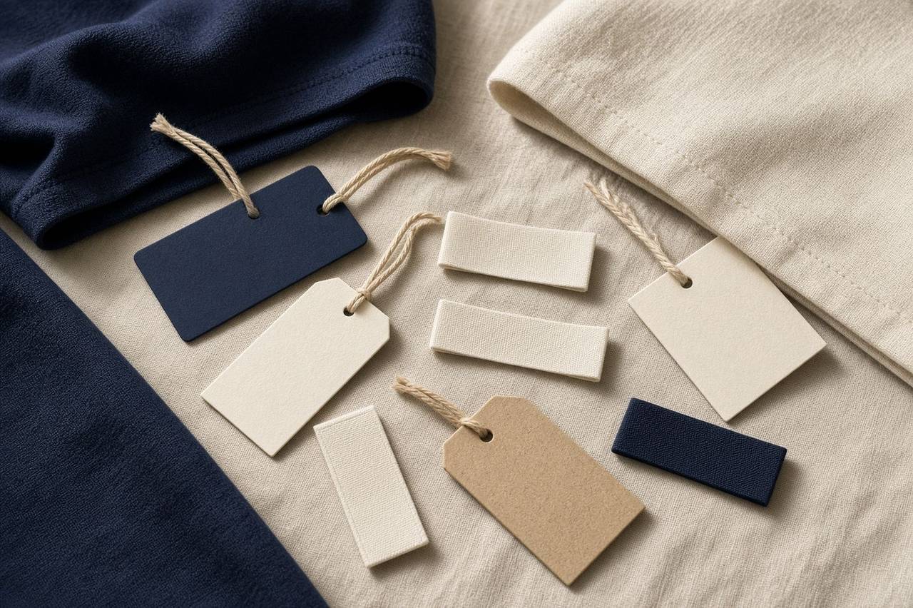 Apparel labels prepared for trade mark clearance
