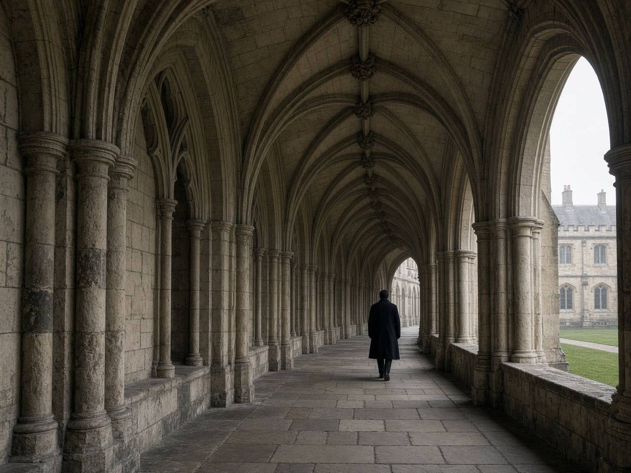 Stone cloister corridor used as a visual for UK dispute work